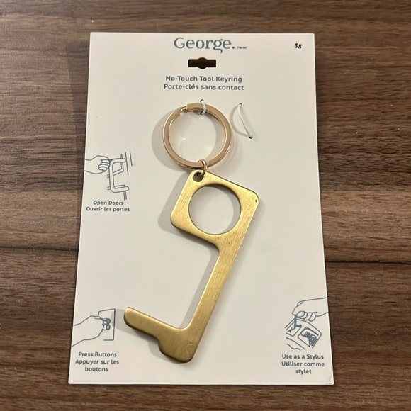 Gold-plated No touch tool keyring - Picture 1 of 3